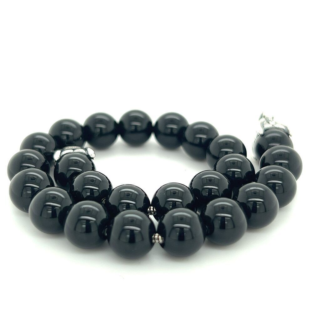 David Yurman Authentic Estate Onyx Spiritual Beads Bracelet 8.5" Silver DY447 - Picture 3 of 10